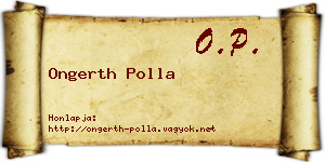 Ongerth Polla névjegykártya